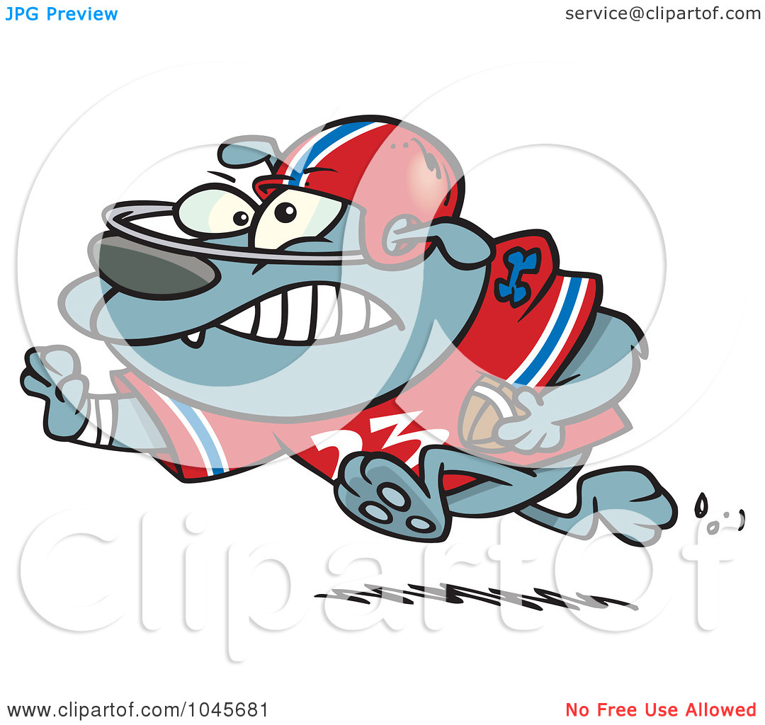 Football Bulldog Running With A Straight Arm By Ron Leishman  1045681