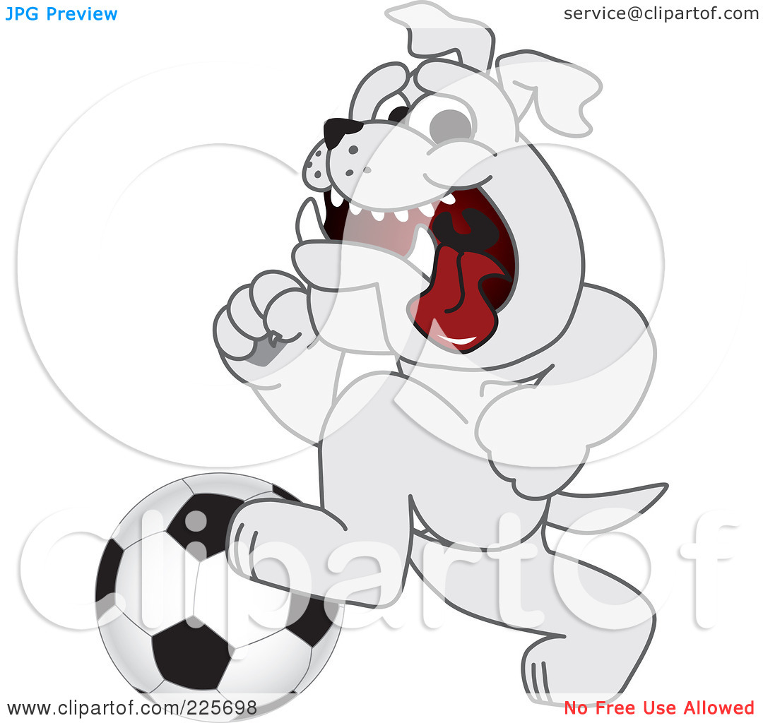 Free  Rf  Clipart Illustration Of A Gray Bulldog Mascot Running