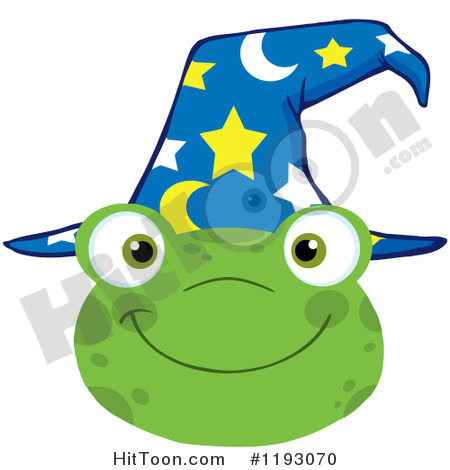 Frog Clipart  1193070  Happy Wizard Frog Face With A Hat By Hit Toon