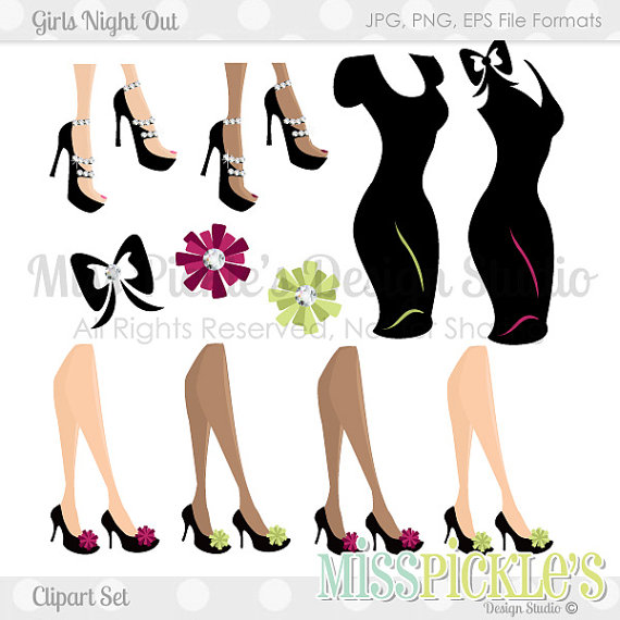 Girls Night Out Clipart Set By Misspicklesgraphics On Etsy