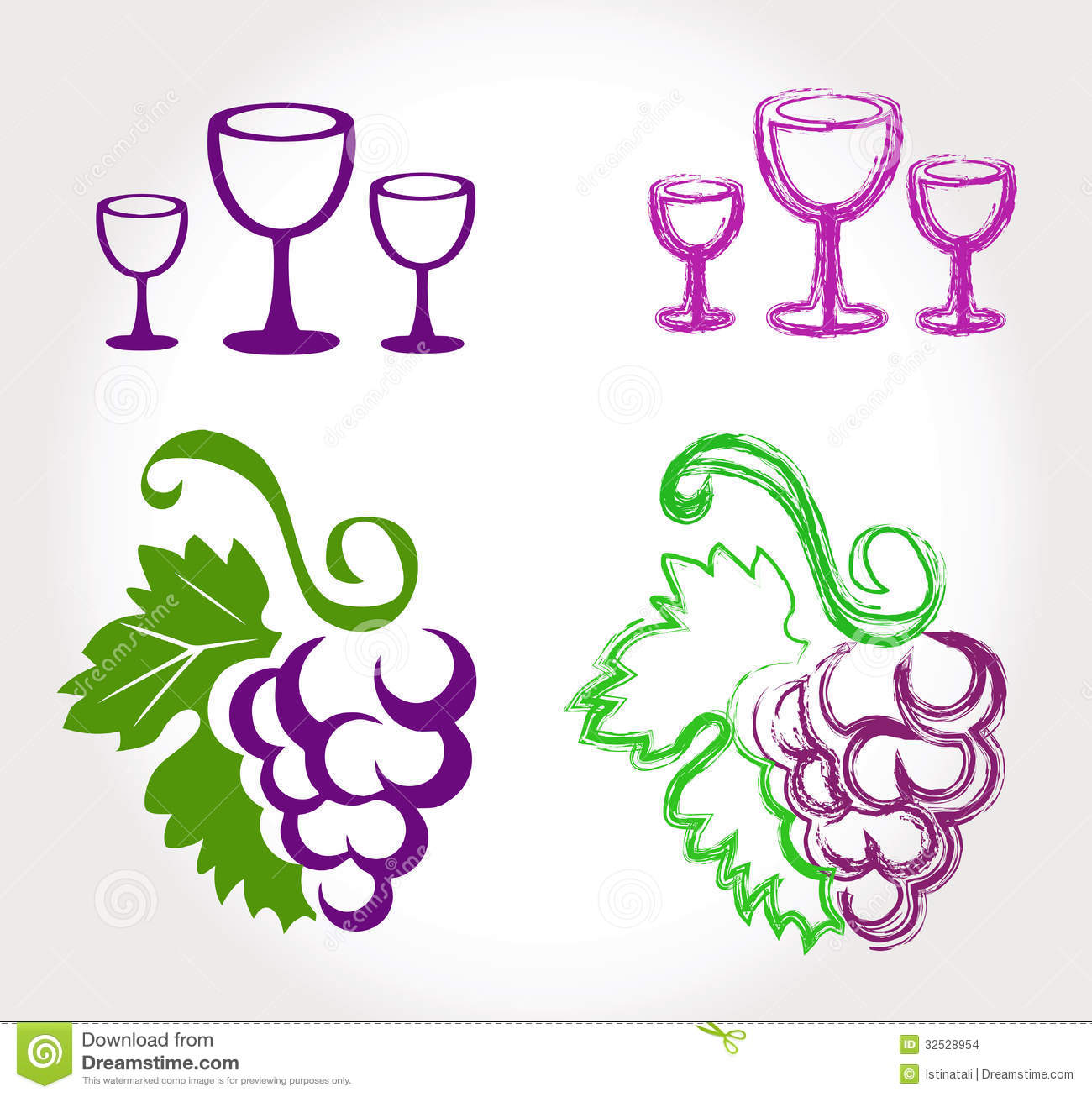 Grapes And Wine Glasses Stock Images   Image  32528954