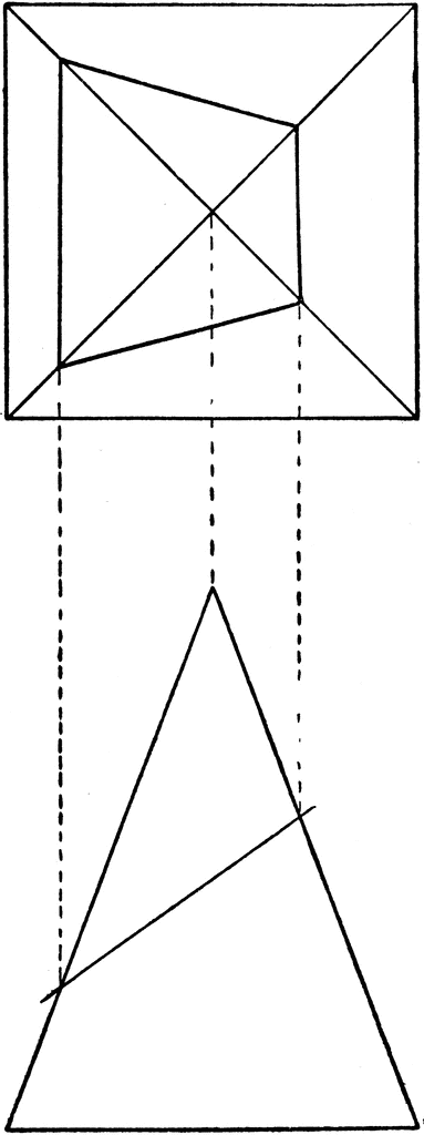 Intersection Of Square Pyramid And A Plane   Clipart Etc