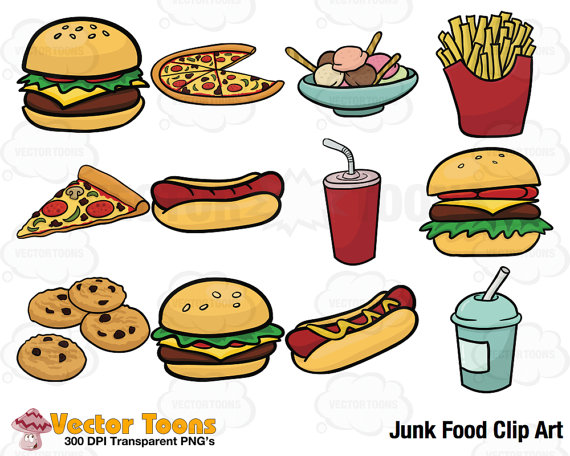 Junk Food Clip Art Digital Clipart Digital Graphics By Vectortoons