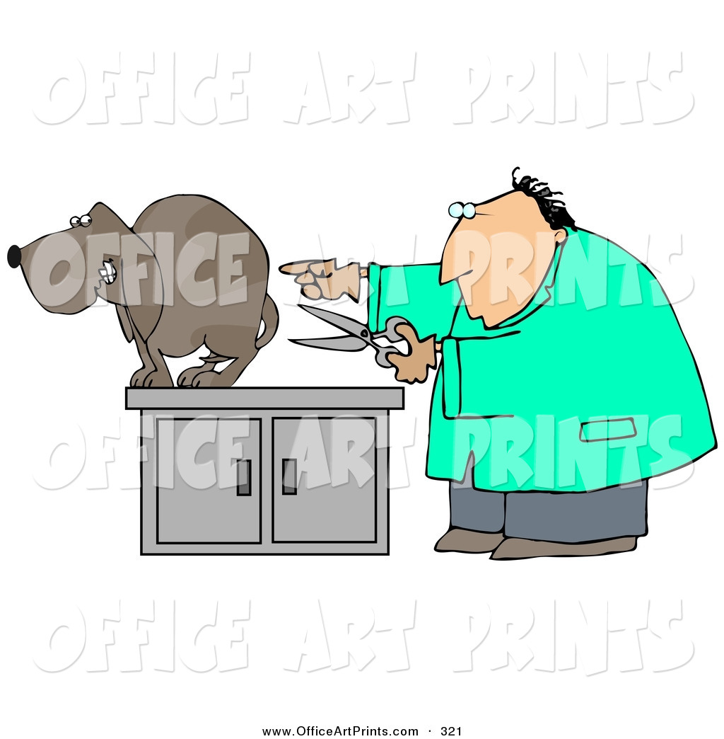 Larger Preview  Art Print Of A Nervous Brown Pet Dog Cowering On An