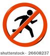 No Run Sign Vector Illustration