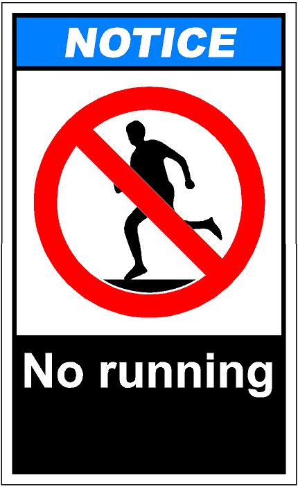 No Running Sign Clip Art Notiv134   No Running Eps