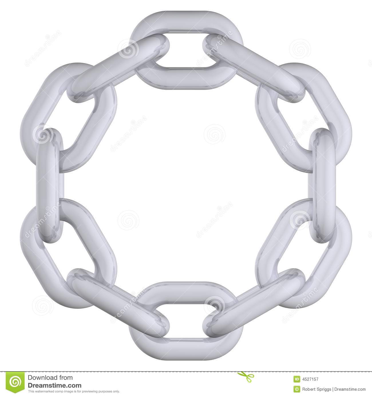 Perfect Circle Of Chain Links Isolated On White