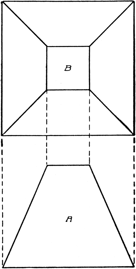 Projection Of Frustum Of Square Pyramid   Clipart Etc