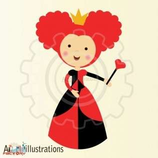 Queen Of Hearts   Clip Art Single  1 By Aifactory Graphics And