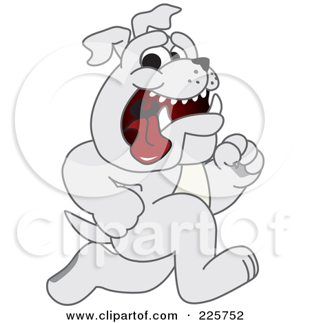 Royalty Free  Rf  Clipart Illustration Of A Gray Bulldog Mascot