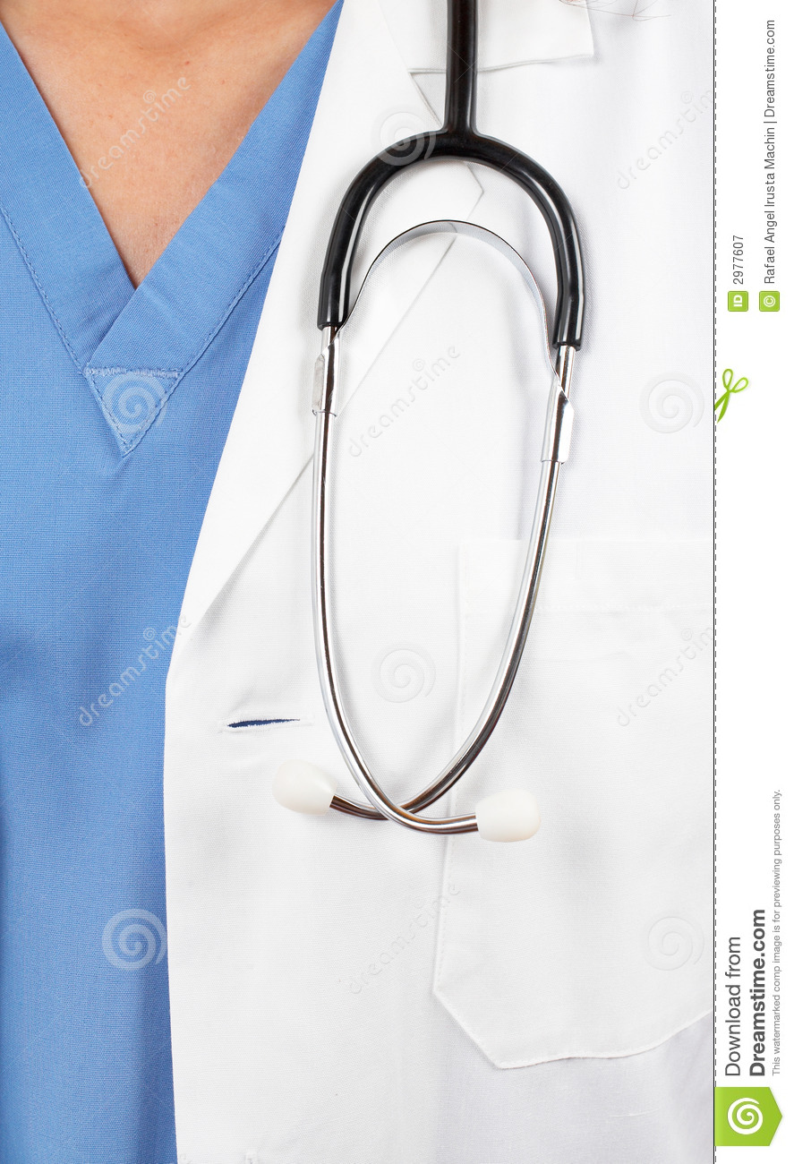 Stethoscope Over The Lab Coat Royalty Free Stock Photography   Image