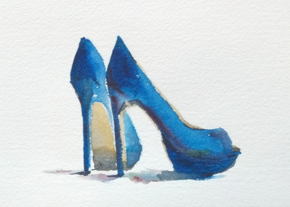 Still Life Blue High Heels Fashion Art Feminine  Blue High Heels