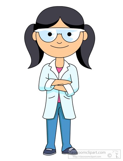 Student Wearing A Lab Coat And Goggles Clipart   Classroom Clipart