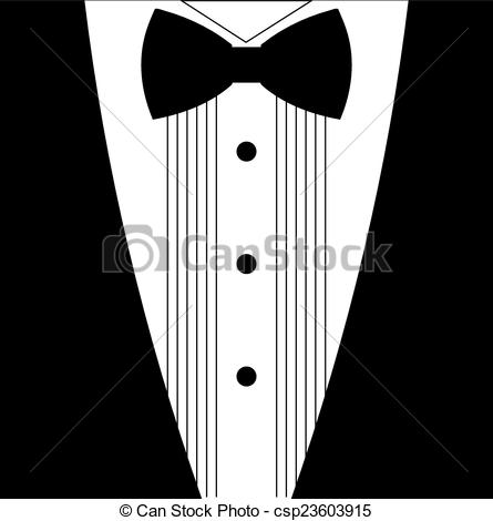 Vector Clip Art Of Flat Black And White Tuxedo Bow Tie Illustration