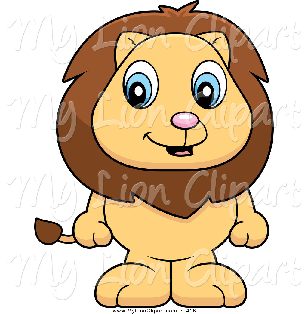 Baby Lion Clipart Clipart Of A Happy Baby Lion Standing On His Hind