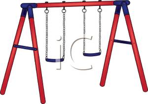 Backyard Swing Set   Royalty Free Clipart Picture