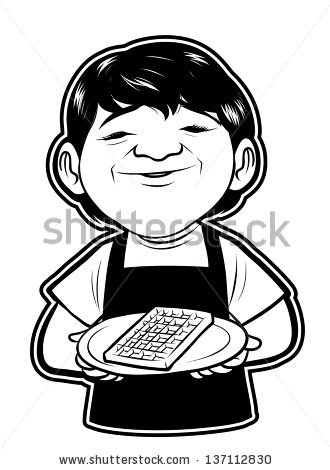 Black And White Clipart Grandmother Waffle   Stock Vector