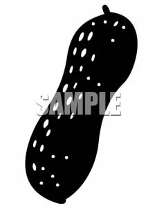 Black And White Peanut   Royalty Free Clipart Picture