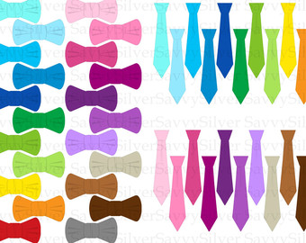 Bow Tie Clipart Instant Download Rainbow Neck Ties Printable Tie