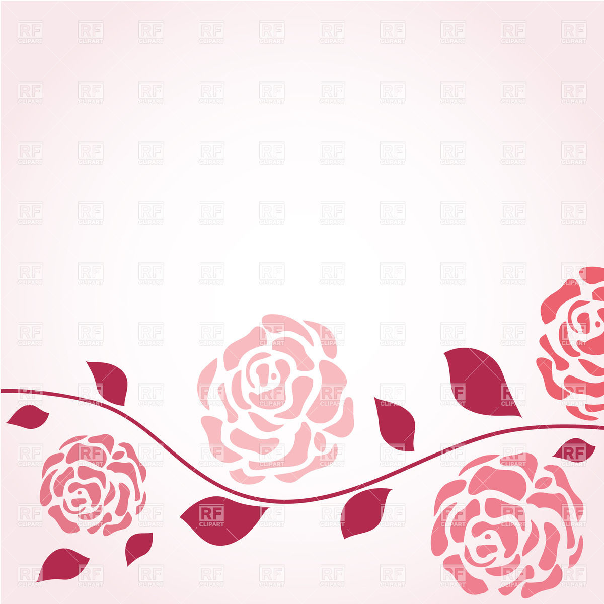 Branch With Rose Flowers On The Pink Background Download Royalty Free