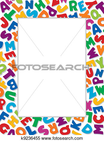 Clipart   Alphabet Rahmen Wei Er Hintergrund K9236455   Suche Clip