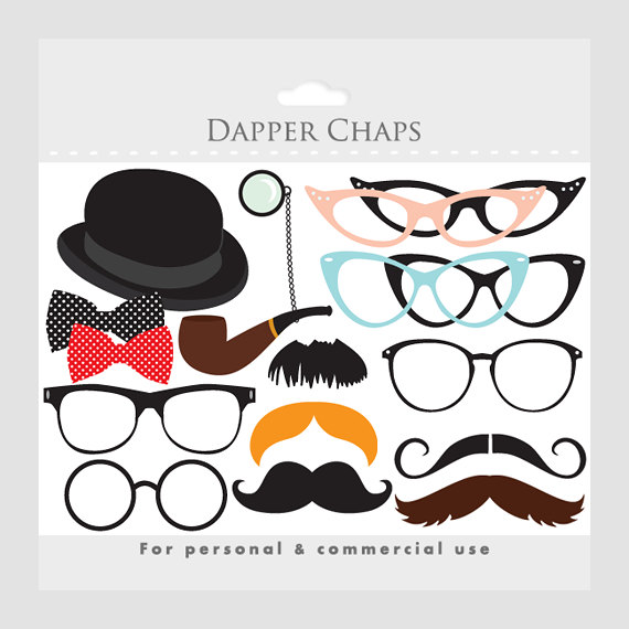 Clipart Glasses Moustaches Dapper Posh Pipe Bowler Hat Costume