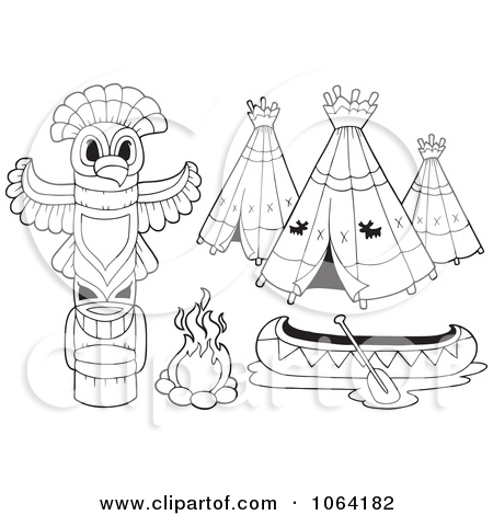 Clipart Native Totem Pole   Royalty Free Vector Illustration By