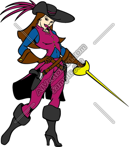 Clipart Vector Art Of Musketeerlady1 Clipart