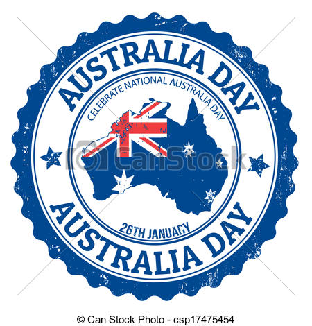 Clipart Vector Of Australia Day Stamp   Grunge Australia Day Rubber