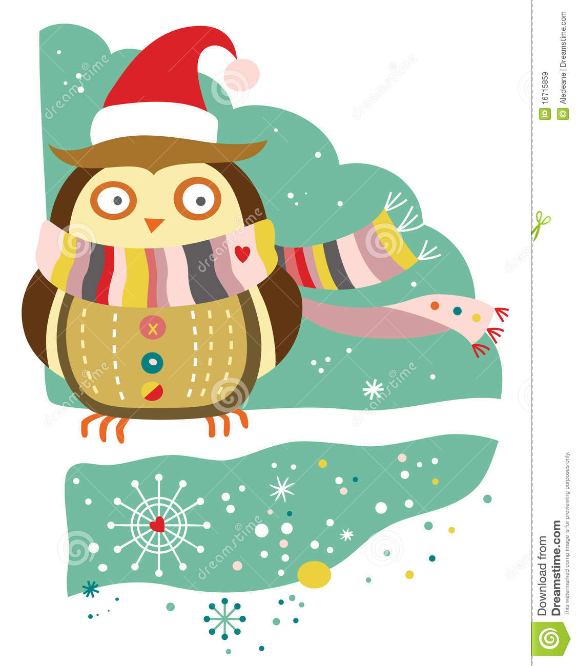 Cute Owl Wearing Winter Accessories In A Snow Covered Landscape