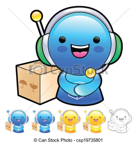 Delivery Service Man Mascot To Answer A Phone Call Orders  Product And