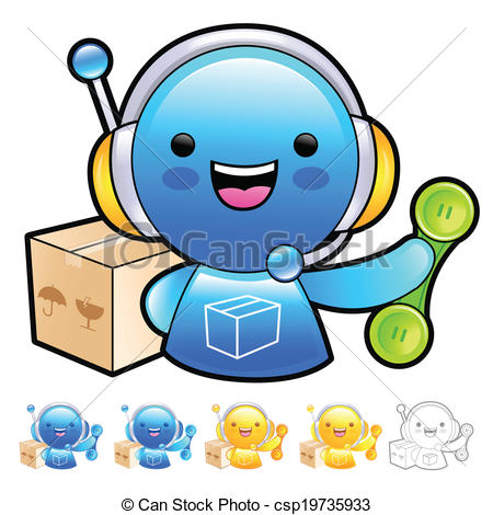 Delivery Service Man Mascot To Answer A Phone Call Orders  Product And    