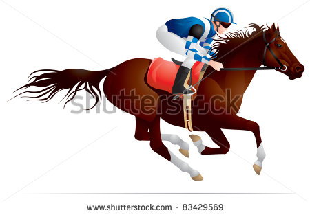 Derby Equestrian Sport Horse And Rider In Vector Variant 3