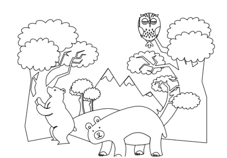 Forest Animals Coloring Book Pg 7   By Bindlegrim