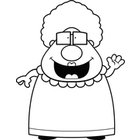 Grandma Clipart Black And White Cartoon Grandma Waving  Black And    