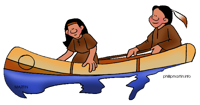 Kids Canoe Clipart Native American Shelters