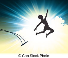 Leap Of Faith   Illustrated Silhouette Of A Young Boy