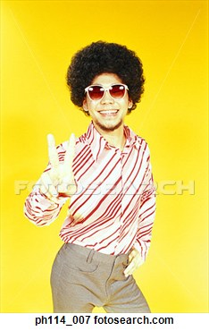 Picture   Young Asian Male With Afro Hair In Dancing Pose  Fotosearch