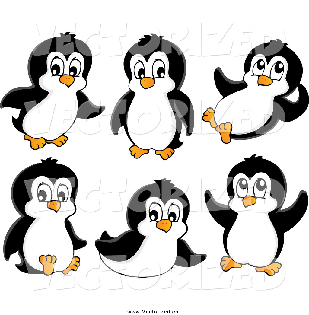 Royalty Free Clipart Of Cute Penguins