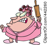 Royalty Free Rf Clip Art Illustration Of A Cartoon Mad Woman Waving A