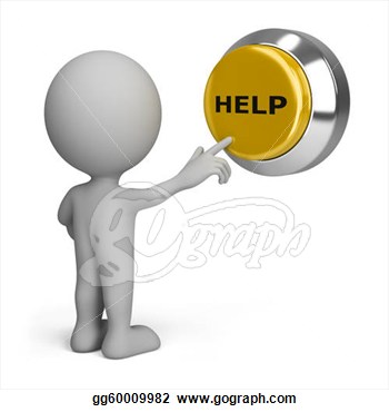 Stock Illustration   3d Person Pressing Yellow The Button Help  3d