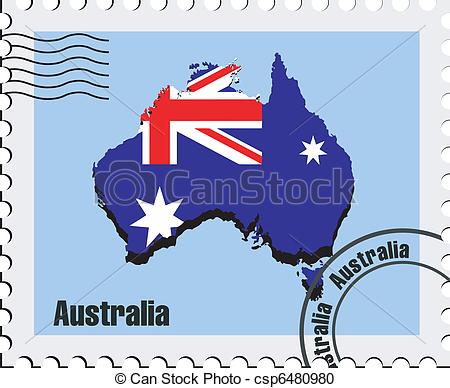 Vector Clipart Of Vector Stamp Of Australia   Vector Stamp With The