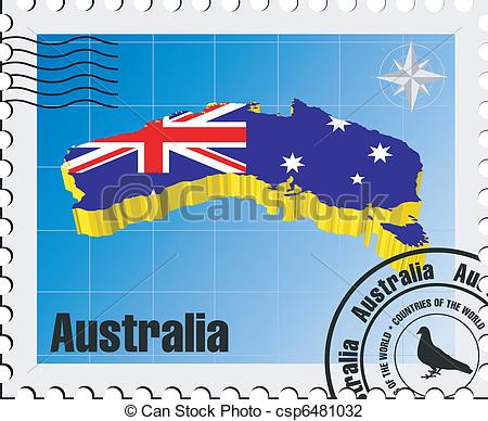 Vector   Vector Stamp Of Australia   Stock Illustration Royalty Free