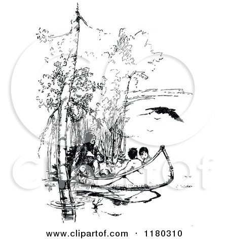 White Native Americans In A Canoe Royalty Free Vector Illustration Jpg