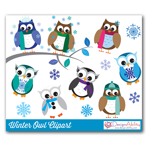 Winter Owl Clip Art