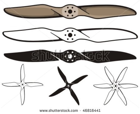 Airplane Propellers  Vector Graphic Elements    Stock Vector