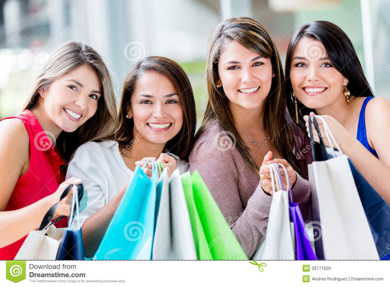 Beautiful Shopping Girls Stock Photo   Image  28771620