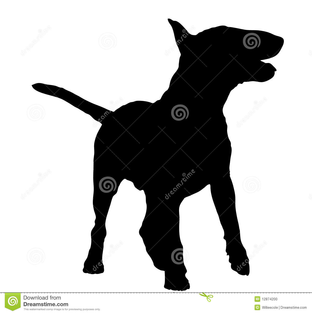 Bull Terrier Silhouette Stock Photo   Image  12874200