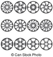 Car Alloy Wheels Vector Illustration Clip Art Vector