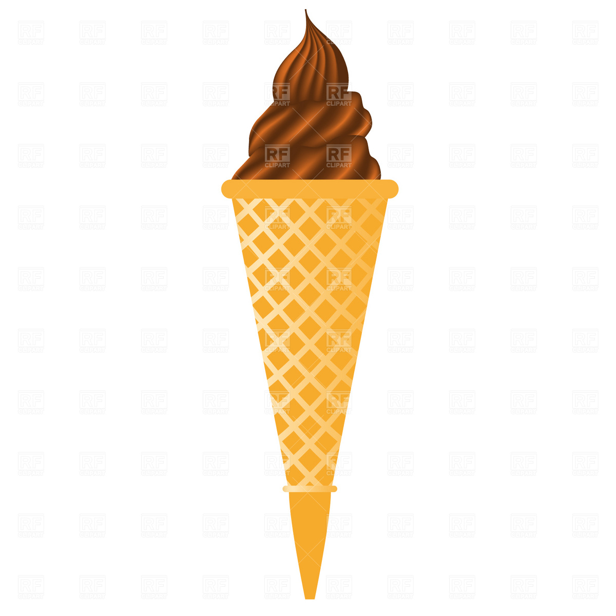 Chocolate Ice Cream Cone Download Royalty Free Vector Clipart  Eps
